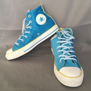 Blue Velvet High Top Converse